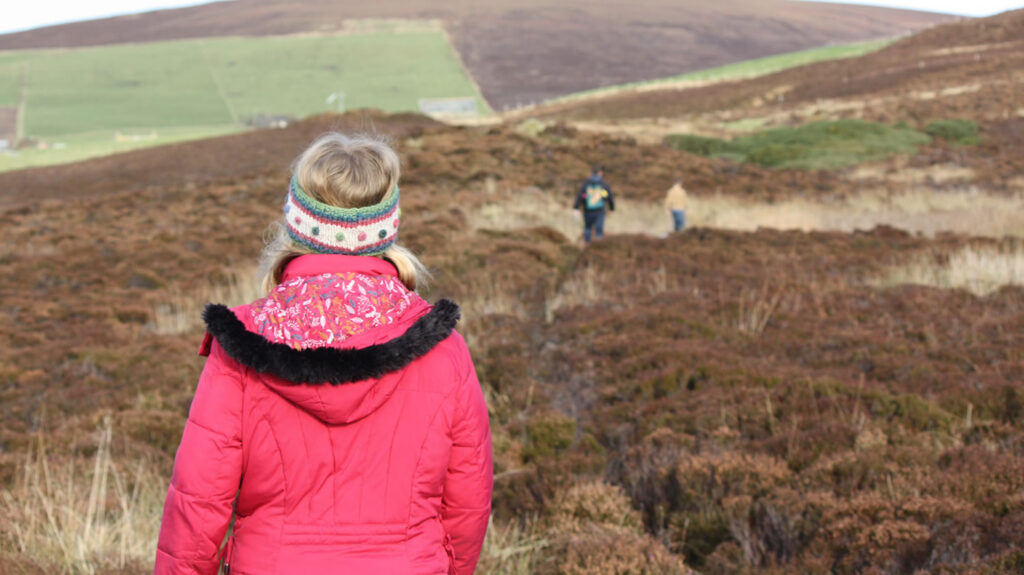 Walking to the Knowes of Trotty in Orkney
