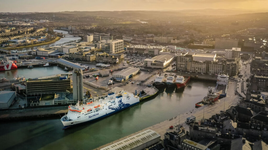 Aberdeen harbour from the air