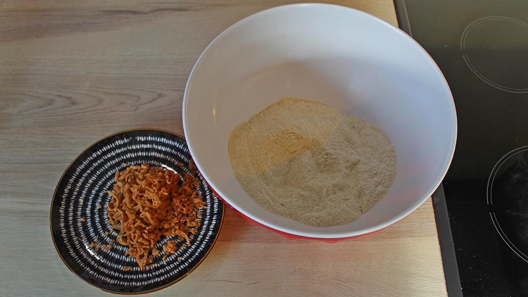 Add the Orkney Fudge and the dry ingredients together