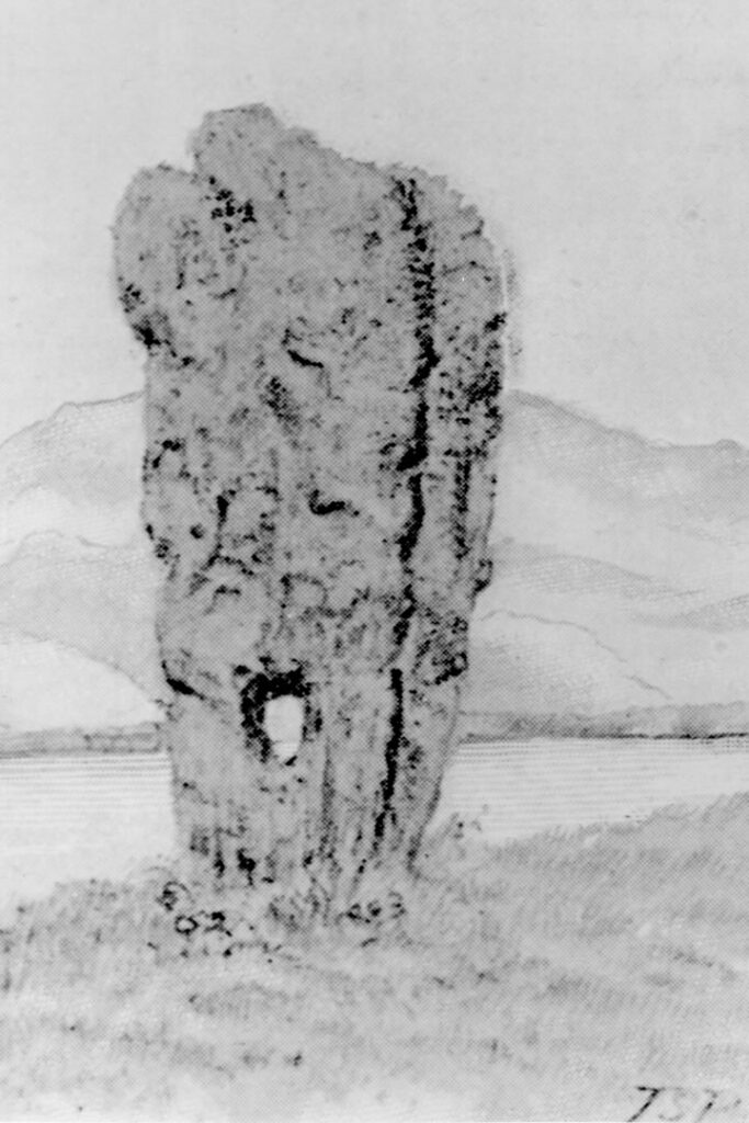 An artist’s depiction of the Odin Stone
