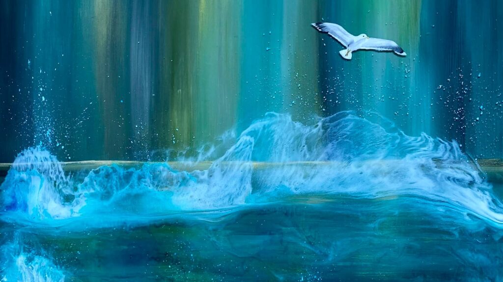 Beautiful Shetland inspired Resin on wood artwork