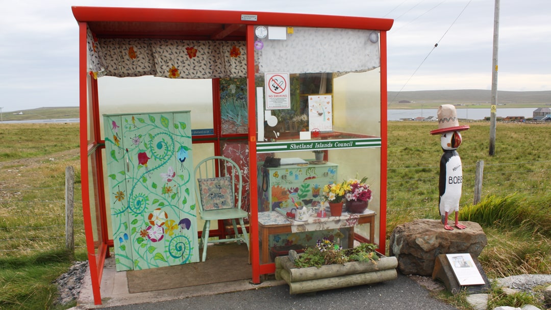 Bobby's Bus Shelter, Unst, Shetland