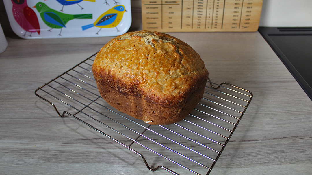 Cheese and oat loaf ready to serve