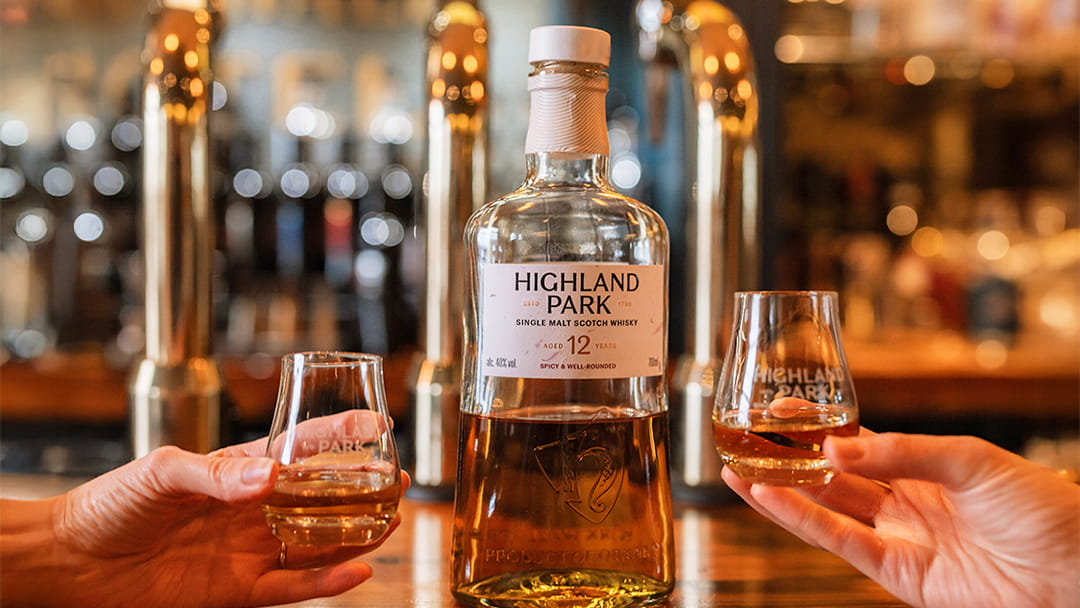 Enjoying a dram of the signature 12-year Highland Park