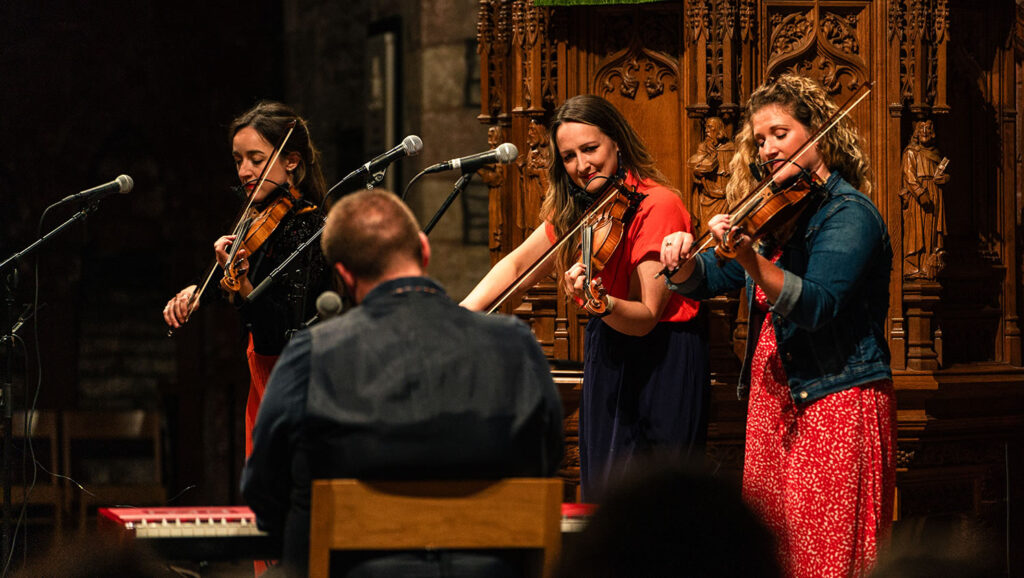 FARA playing during their concert in St Magnus Cathedral, Orkney