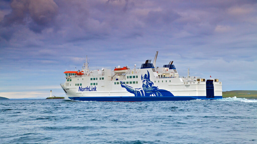 MV Hamnavoe in Hoy Sound