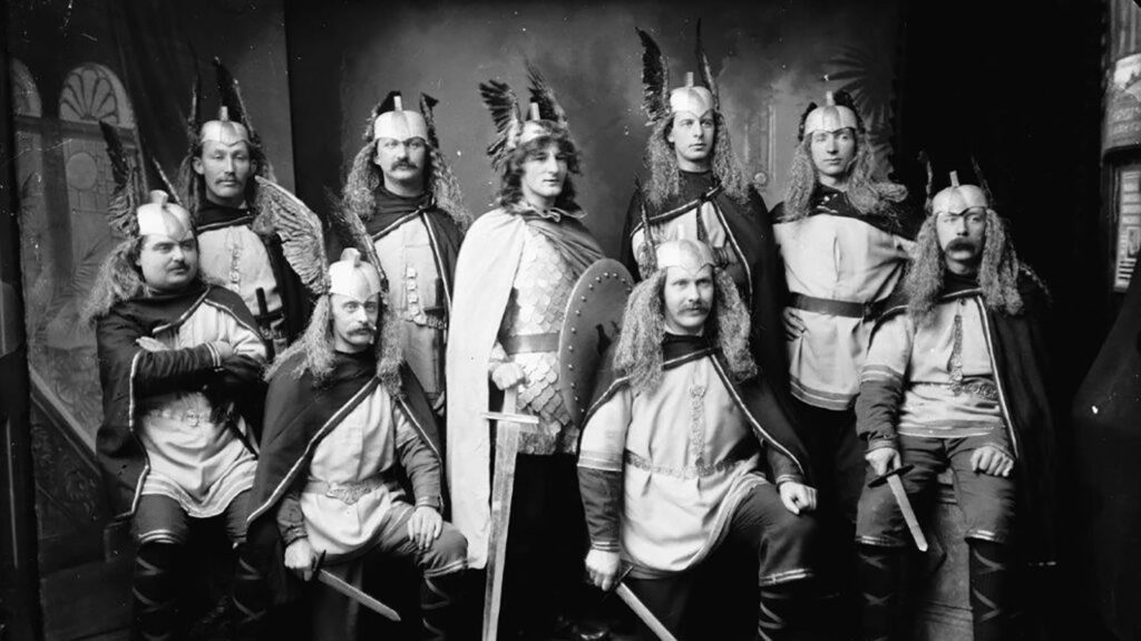 Jarl J. W. Robertson and his squad. Lerwick Up Helly Aa, 1906