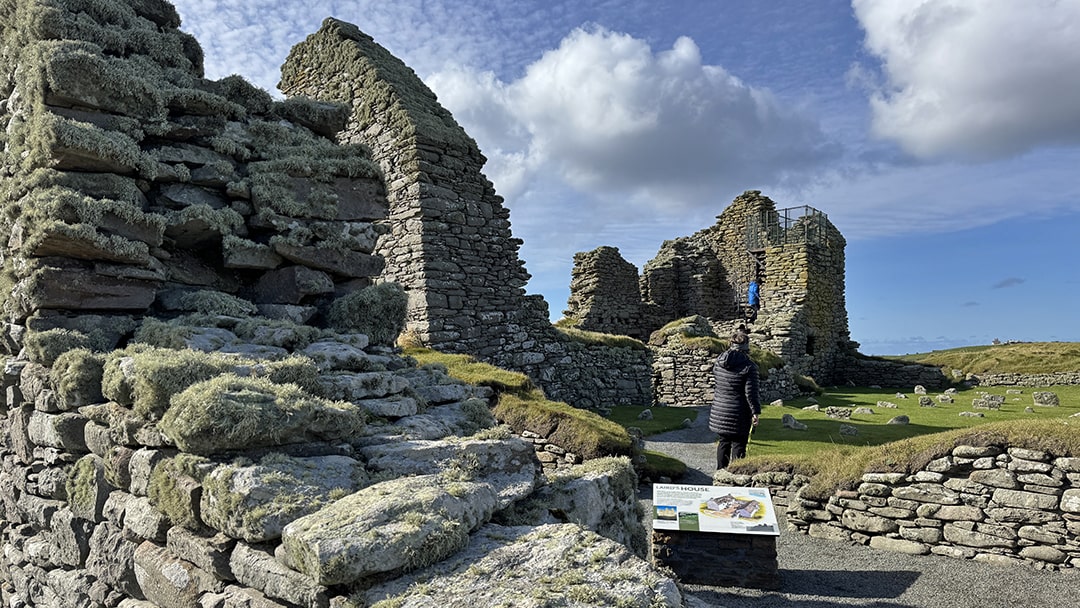 Exploring the ruins of Jarlshof in Shetland
