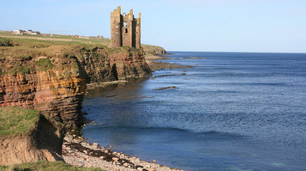 Keiss Castle, near Keiss village standning proud on the headland