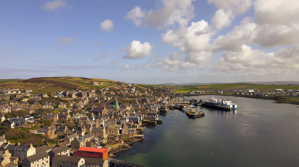 MV Hamnavoe docked in Stromness harbour