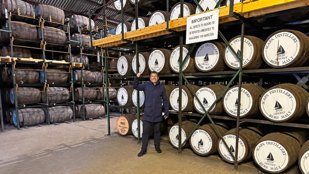 Robin enjoying a tour at Scapa Distillery
