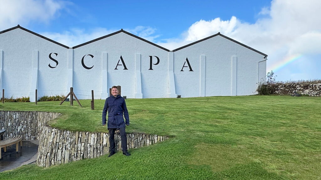 Robin visiting Scapa Distillery in Orkney