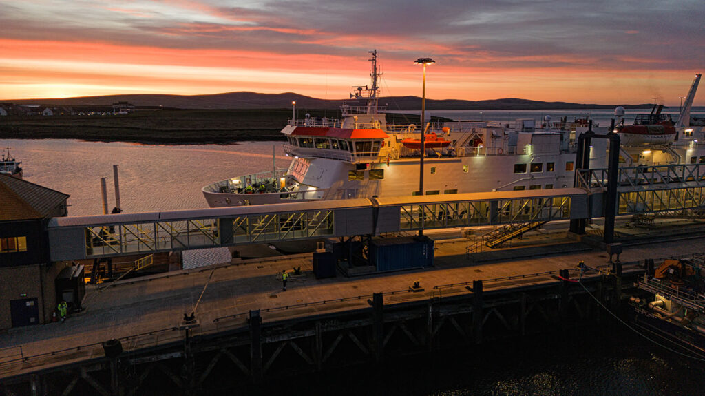 Stay on MV Hamnavoe whilst she is docked in Stromness at night