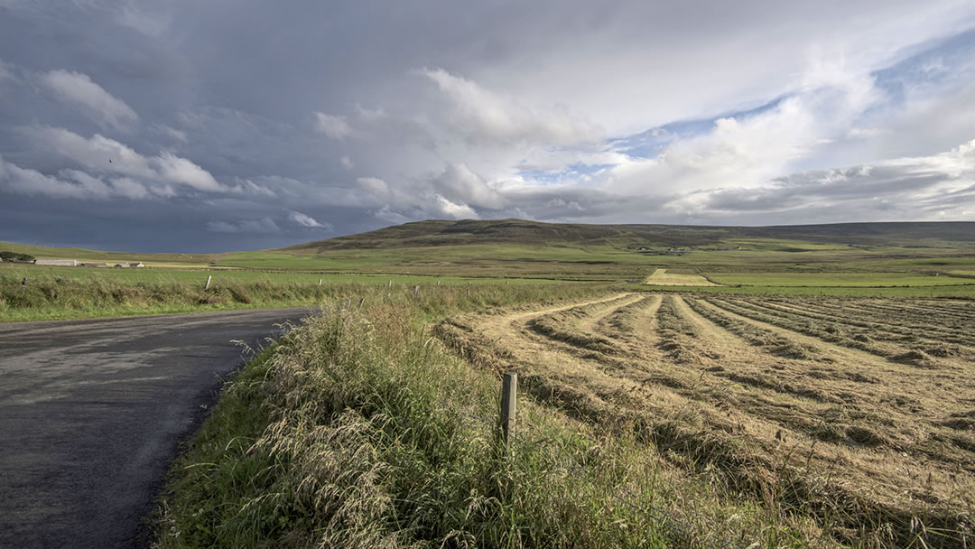 The Germiston Road in Orkney, looking towards the site of the Battle of Summerdale