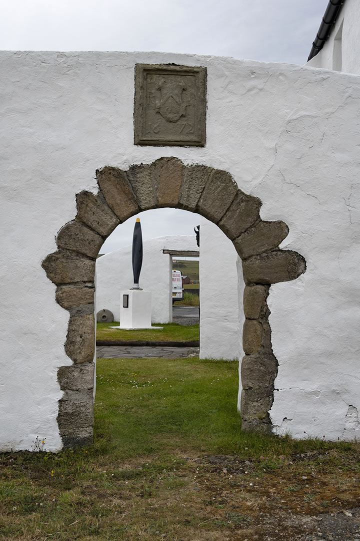Arches and Catalina propeller blade at the The Old Haa Museum, Shetland