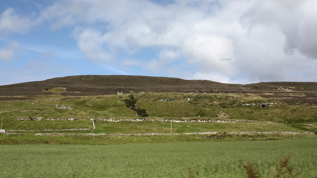 The remains of traditional crofts at Quandale which was affected by clearances