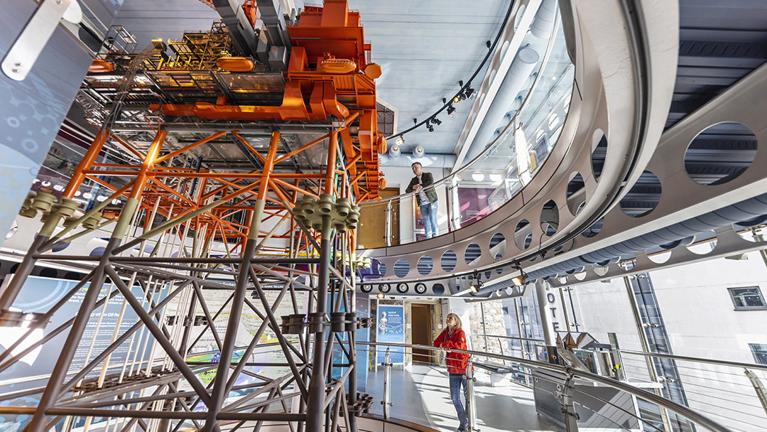 The replica Murchison Platform stretches through the Aberdeen Maritime Museum