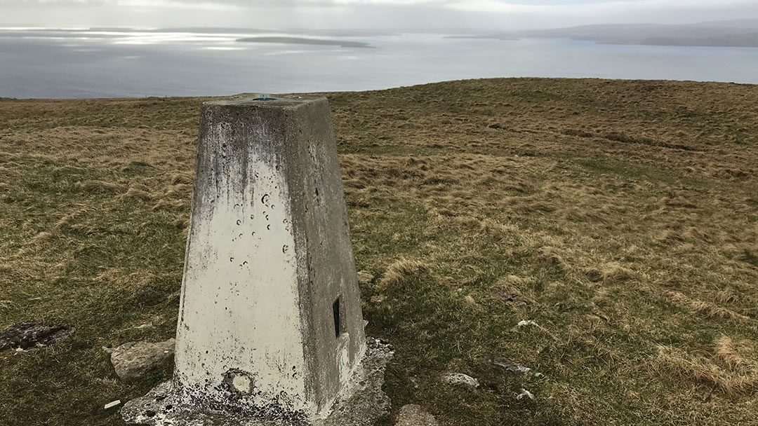 The Triangulation Pillar on top of the Hill of Midland, Orphir, Orkney