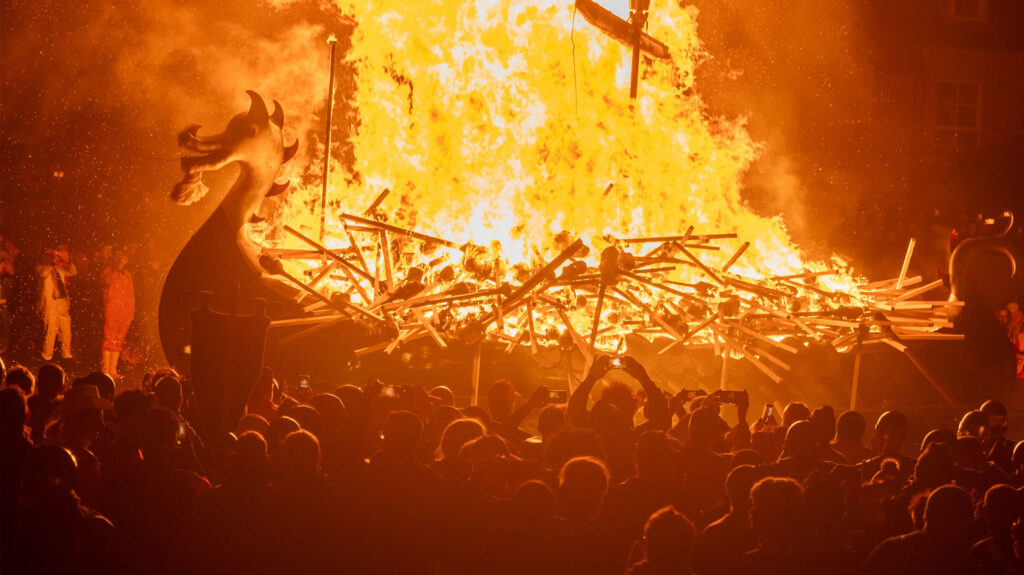 Up Helly Aa burning of the Galley