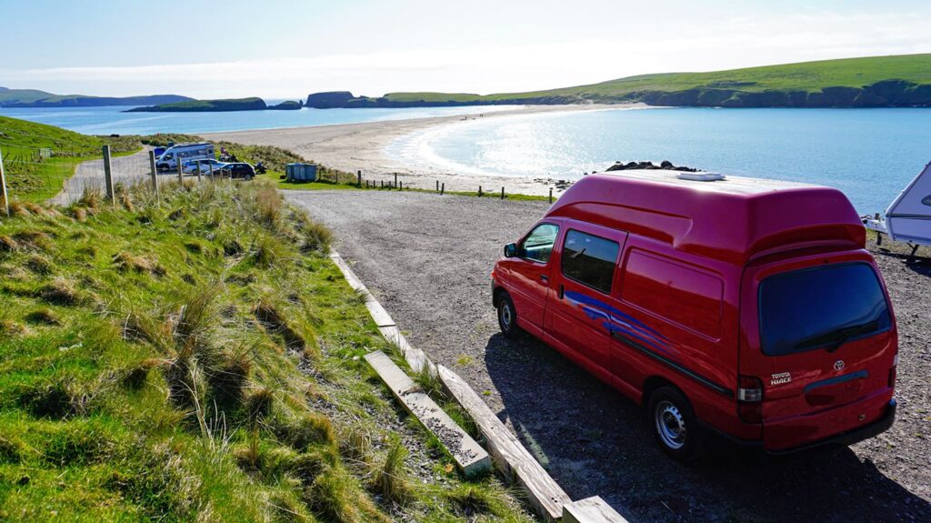 Visiting the breathtaking St Ninian's Isle in a campervan