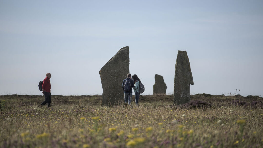 Visitors at the Ring of Brodgar in Orkney