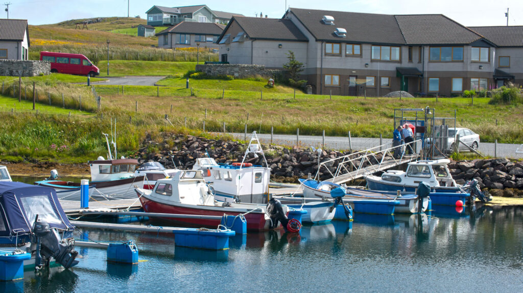 Walls harbour in da Westside of Shetland